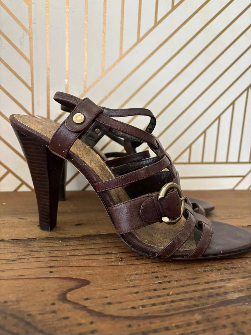 Circus by Sam Edelman Dark Brown Strappy Buckle Sandals